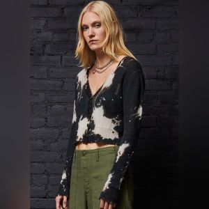 R13 BABY CARDIGAN - BLEACH PRINT CASHMERE [Brand New]